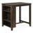 Transitional Design Dark Cherry Finish 3-Piece Pack Counter Height Set Table W Display Shelf USB Ports And 2X Counter Height Chairs Fabric Upholstered Dining Furniture-1138430740-1138430762-1138430763
