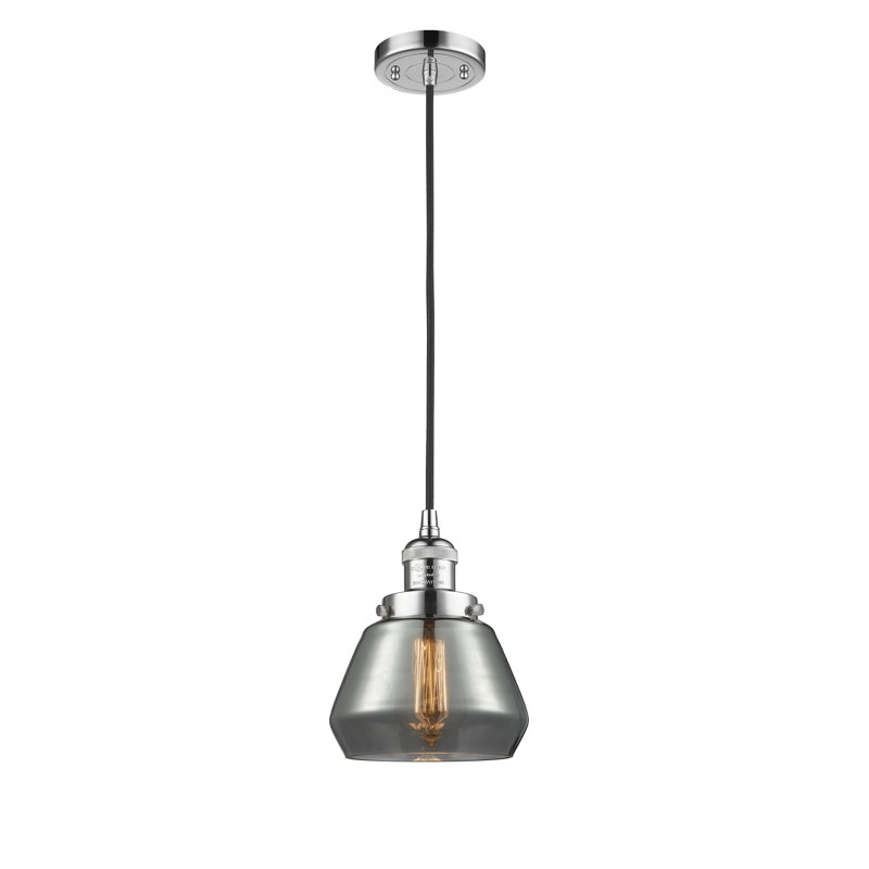 Rivka 1 - Light Single Pendant, No Bulb Included, Plated Smoked, Polished Chrome
