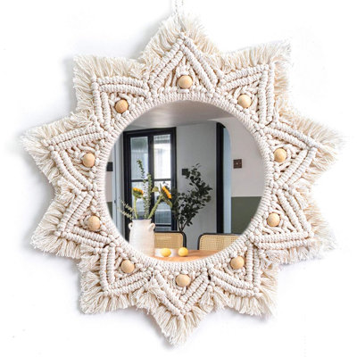 Lace Circular Hanging Mirror