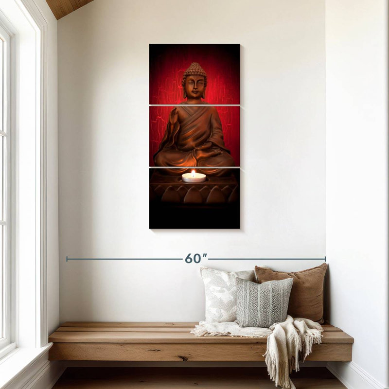 Candle And Buddha, 44" H x 21" W