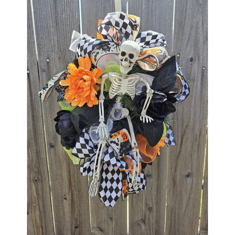 Couronne d'Halloween squelette