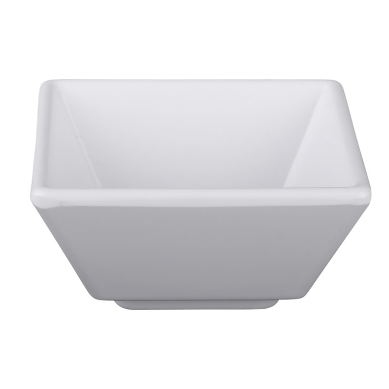 Elite Global Solutions Zen Square Melamine 6 Piece Ramekin / Soufflé Dish Bakeware Set, White, 1.5" H x 3" W x 3" D
