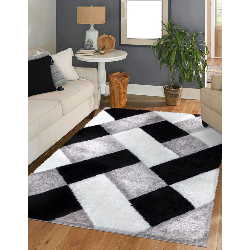 Tuttle Chequered Shag Indoor / Outdoor Area Rug, Rectangle 160 x 230cm