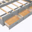 Lit plateforme double avec lit gigogne et tiroirs-680520438