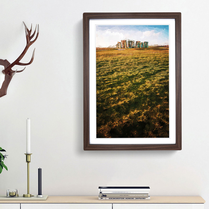 Stonehenge Wiltshire England in Abstract - Framed Print, 87cm H x 62cm W x 2cm D, Walnut Framed