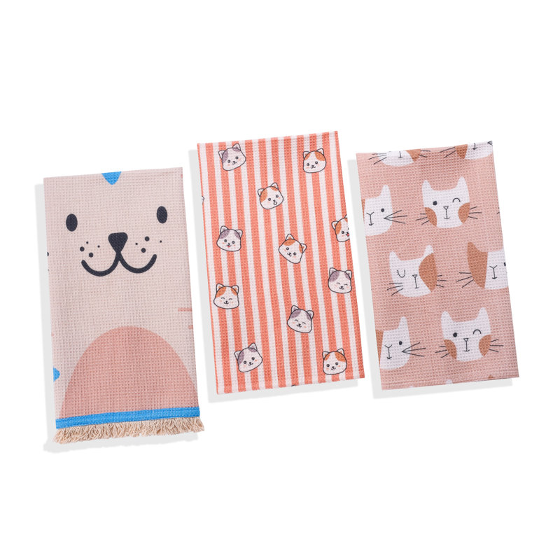Feline Chic Cotton Kitchen Towel Set