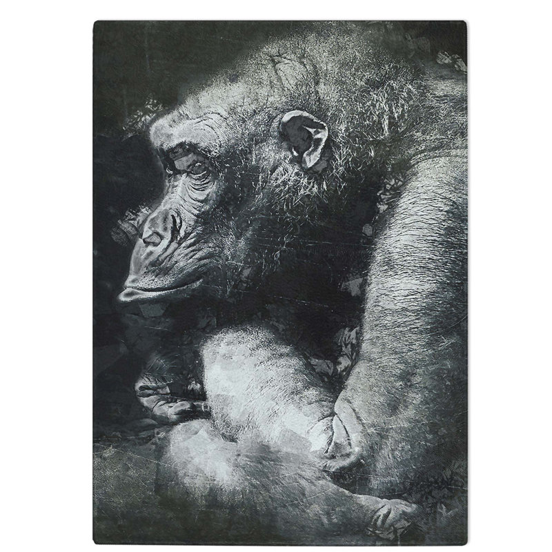 Tempered Glass the Crouching Gorilla in Abstract Chopping Board, 20 cm W x 28.5 cm L