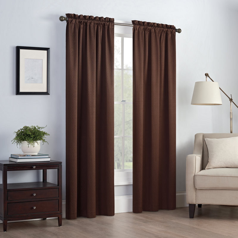 Canova Polyester Blend Light Filtering Curtain Panel, 42" W x 84" L, Chocolate
