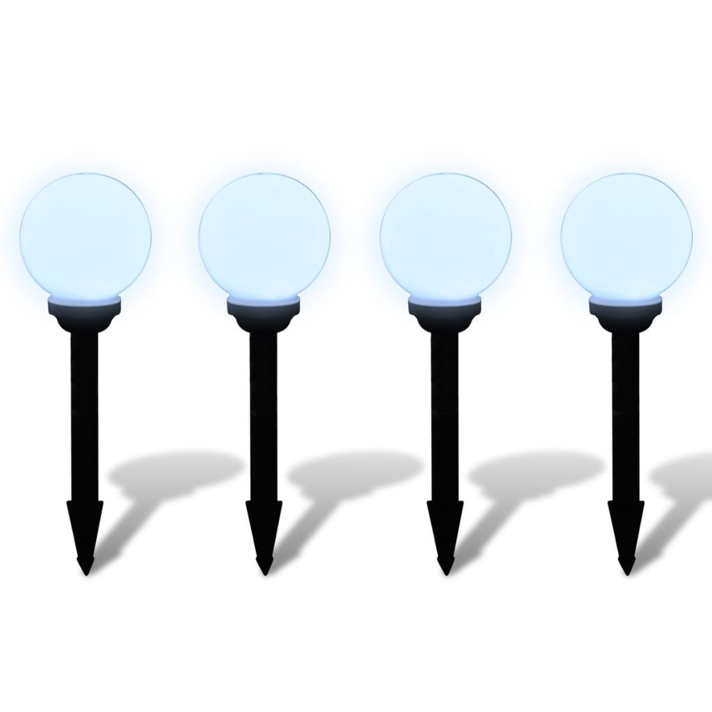 Outdoor Pathway Light Patio LED Solar Walkway Light with Ground Spike (Set of 4) VidaXL