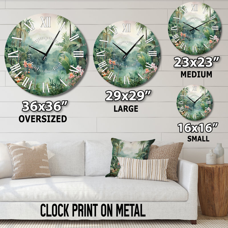 Horloge murale Tropical Wilderness Escape III, Médium