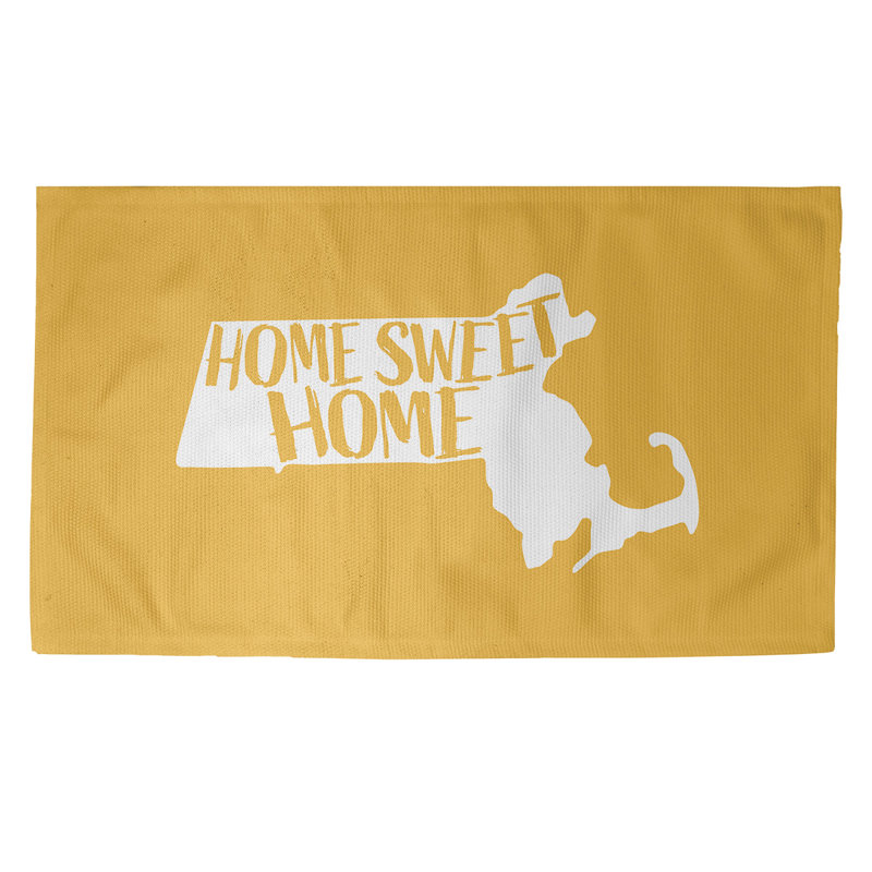 Tapis de maison jaune pour le massachusetts, Rectangle 2 pi x 3 pi, Oui