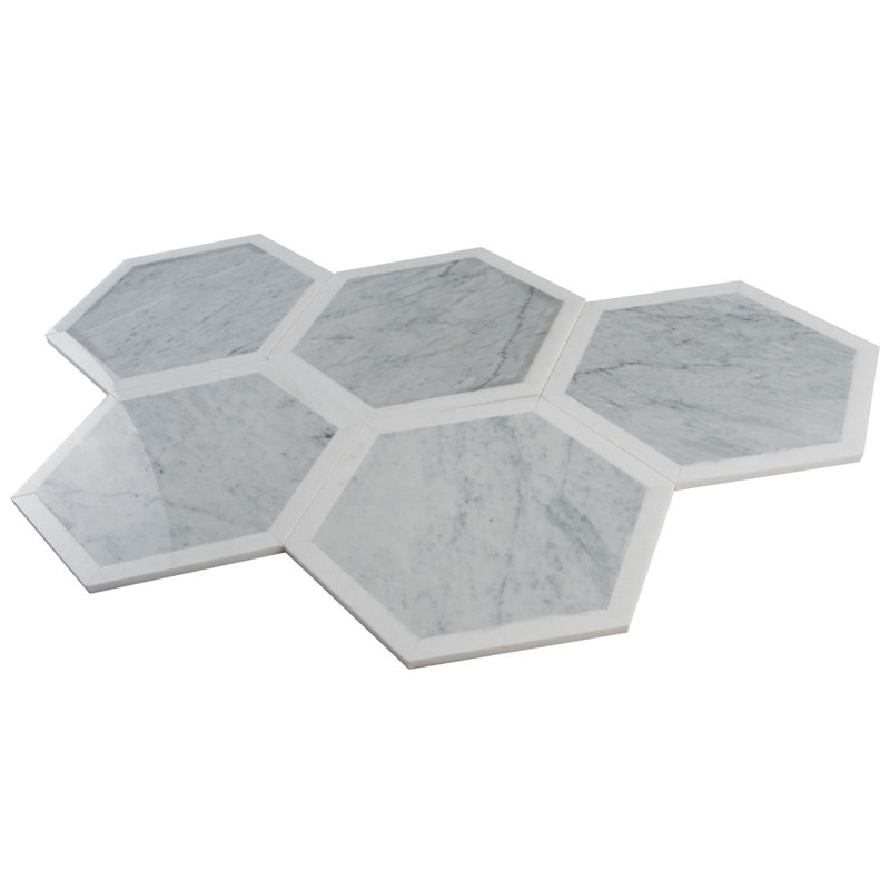 12" Hexagon Marble Mosaic Tile