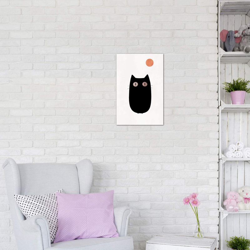 «The Cat» par Kubistika - impression encadrée sur papier, Pas de tapis, Toile tendue, H 12 po x l 8 po x P 0,75 po
