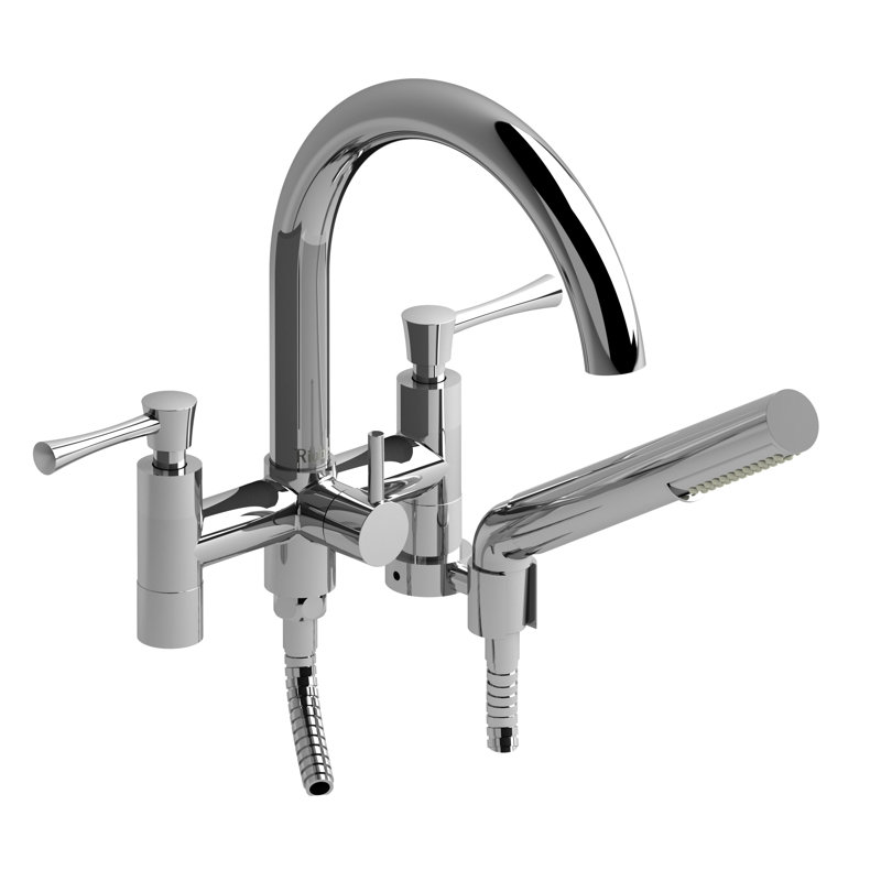 Edge Double Handle Floor Mounted Tub Only Faucet, Chrome