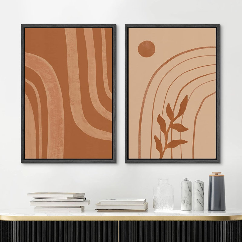 «Dark Geometric Spiral Wave Collage», 2 pièces, H 36 po x l 24 po, Noir