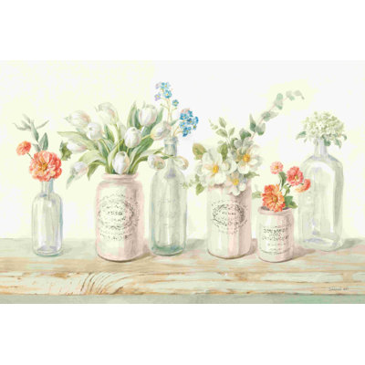 «Marmalade Flowers I» par Danhui Nai - peinture sur toile tendue