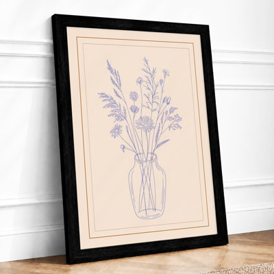 Study in Blue Botanical - Framed Print