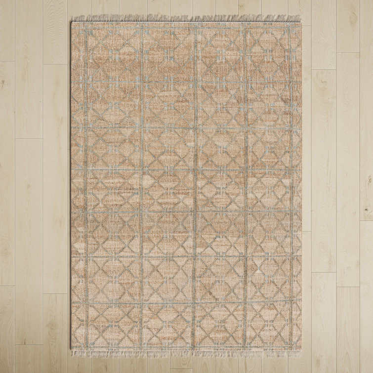 Moorgate Geometric Handmade Flatweave Khaki/Sage Area Rug