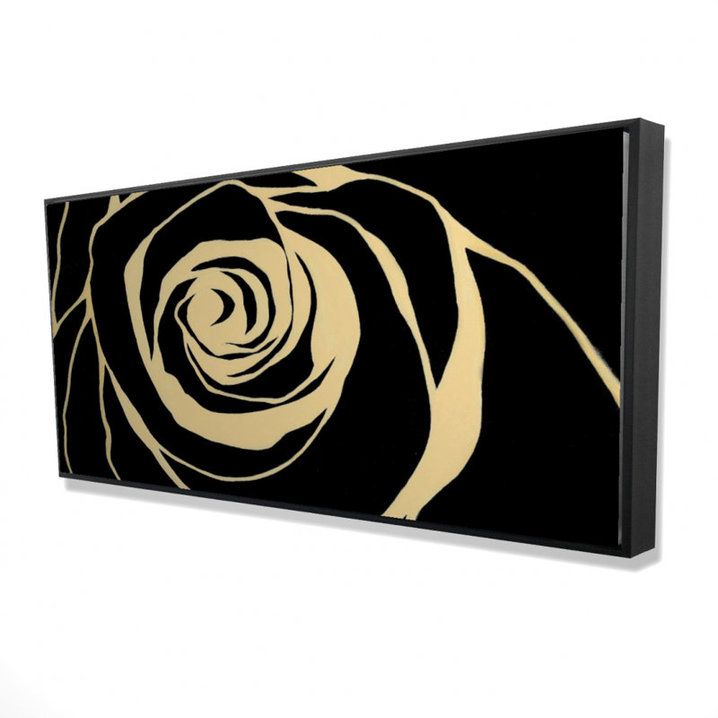 Black rose - 24"x48" Framed canvas