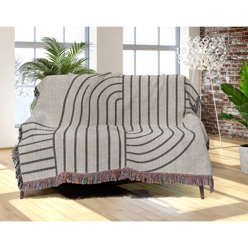 Jeté en mélange de coton Eko, Gris, L 60 po x l 50 po