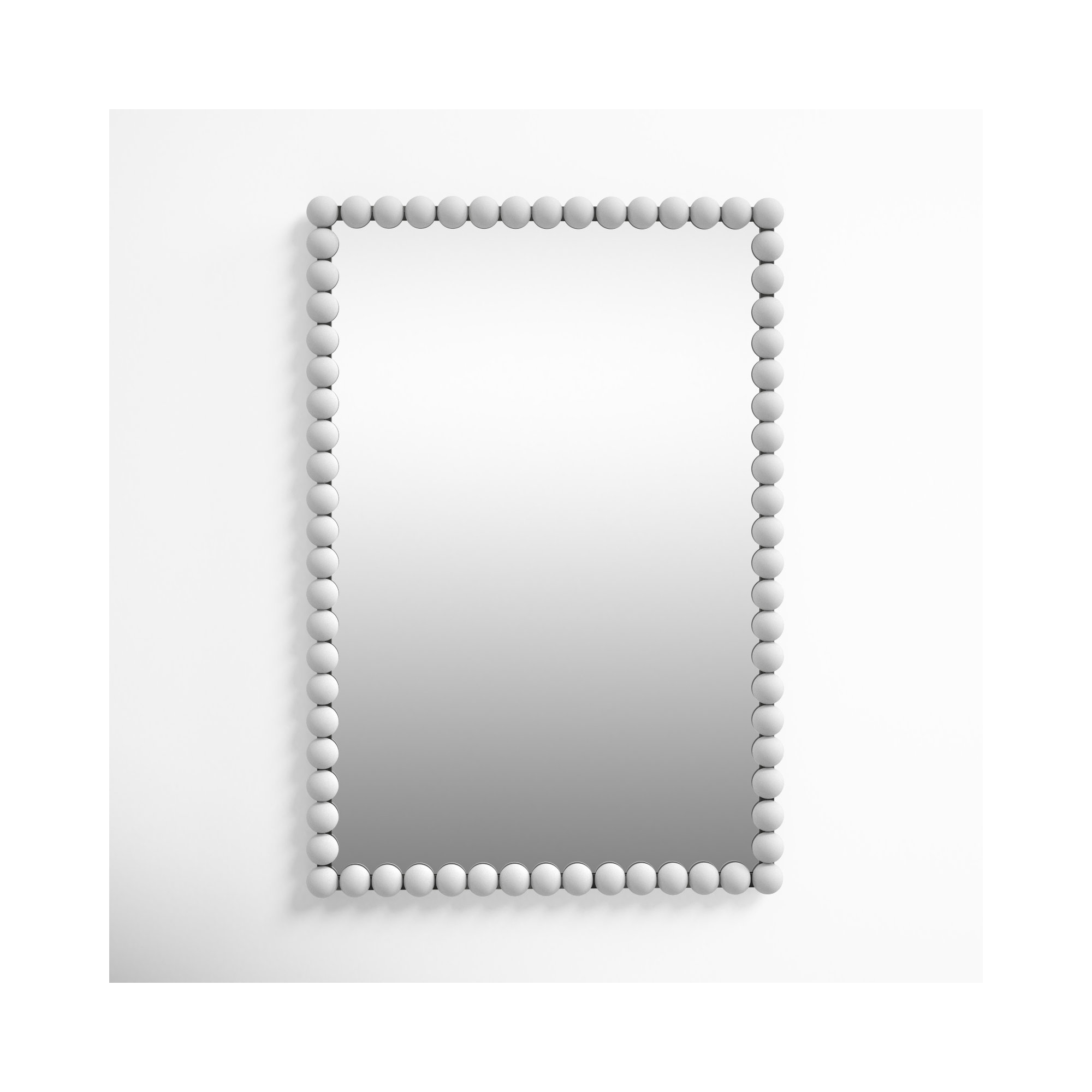 Sanne Metal Mirror, 30" H x 20.5" W, Matte White