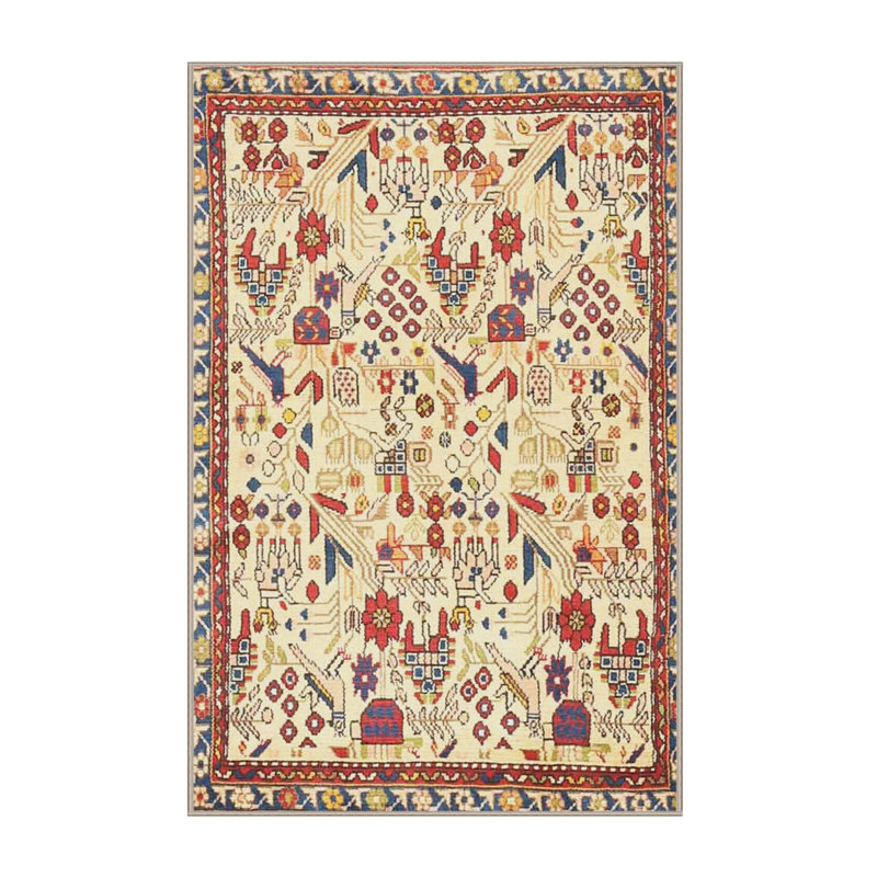 Tapis oriental rouge / beige / bleu, Rectangle 2 pi x 3 pi