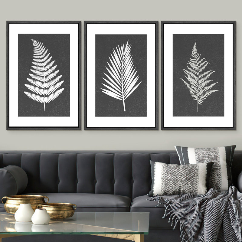 Feuilles botaniques minimalistes, illustrations botaniques, photos murales de ferme moderne minimaliste, impression numérique sur toile, impression numérique sur toile encadrée