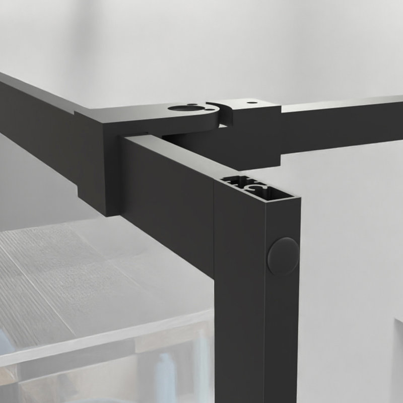 46" X 72" Black Shower Screen For Walk-in - Tempered Glass, Dependable Upper Bar Support Frame