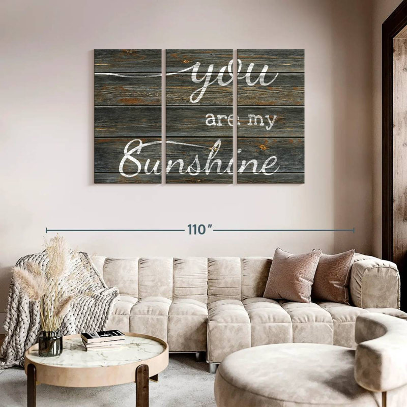 Ensemble de 3 pièces You Are My Sunshine, H 48 po x l 74 po x P 1,25 po