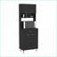Armoire garde-manger H 67 po, 4 portes, 1 tiroir, 5 tablettes, rangement pour micro-ondes, noir | Panneau de particules | Panneau de particules-1843551713