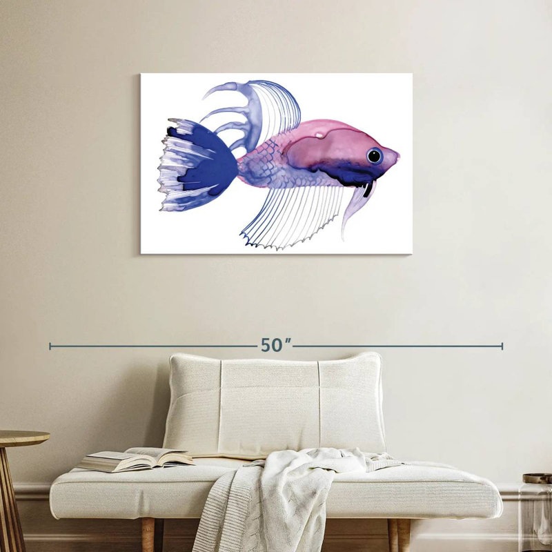 Purple Fish Mini, 24" H x 36" W