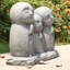 Statue de famille japonaise Jizo priant chanceux