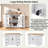 Rolling Kitchen Island With Wood Drop Leaf, Power Outlet, 4 Door Shelves, Embossed Vertical Stripe Design, 6 Deep Drawers, Spice Rack And Towel Rack-622084295