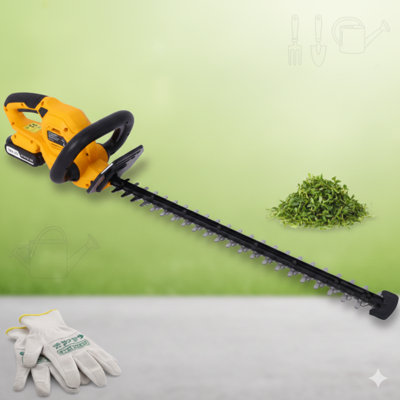 20V Cordless Hedge Trimmer Featuring a 22-Inch Steel Blade, Reduced Vibration Design, Includes Battery and Charger