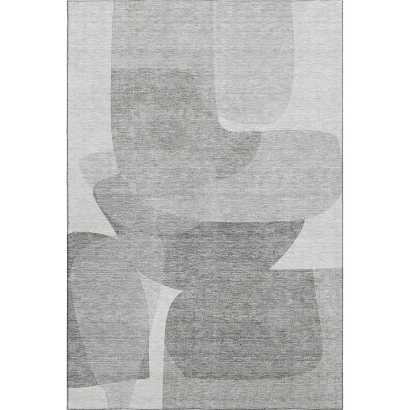 Premium Machine Washable Mayfield AMF2121 Blocks Rug, 10' x 14', Linen