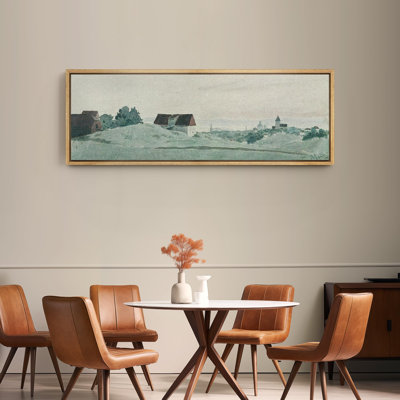Rustic Countryside " Vintage Village Landscape Watercolor Classic European Town Modern Art Warm Extra Large Pictures "