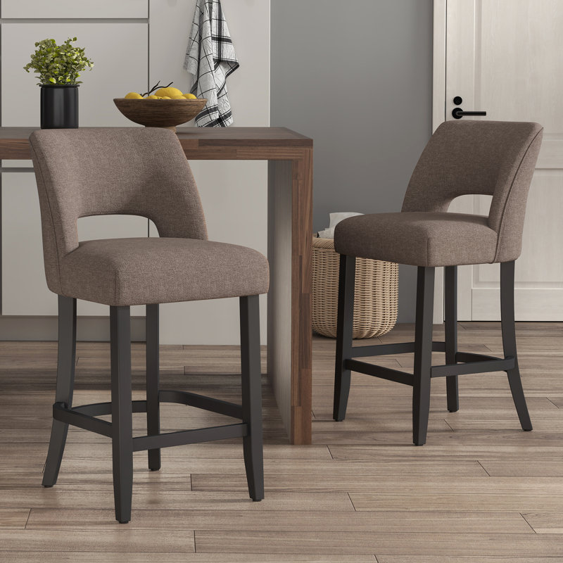 Tabouret de bar Bisto, Pieds noirs bruns
