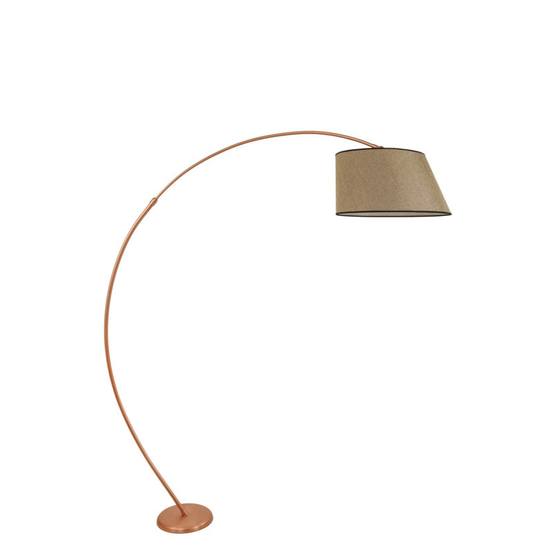 Lampe sur pied arquée 73 po Daulton, Or rose, Noir