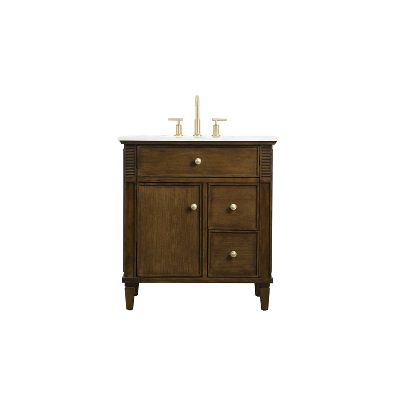 32" Bordeaux Bathroom Vanity, Dark Antique Oak