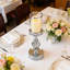 Porte-bougie en cristal et métal avec couvercle en verre Hurricane, centre de table élégant pour la salle à manger et le mariage-796433433
