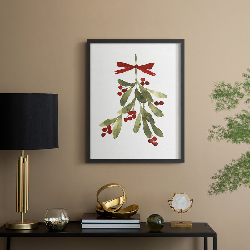 " Mistletoe Bow I ", 15" H x 12" W, Black
