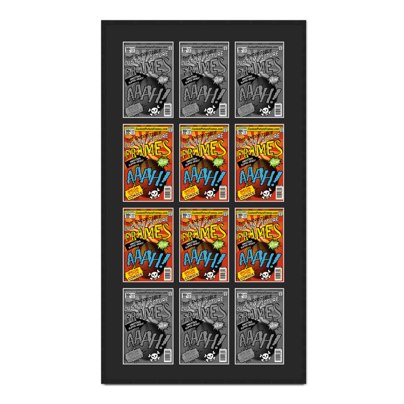 Wood Picture Frame with Mat, Black/Black, 7.125" x 10.5", 29" x 50.5"