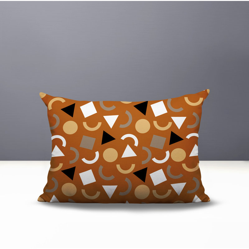 Coussin lombaire réversible intérieur / extérieur Lunko, Rectangle H 14 po x l 20 po, Orange