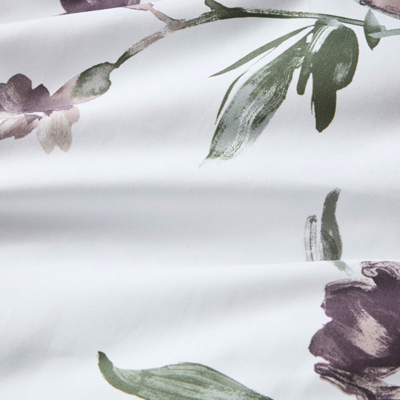 Édredon très grand, imprimé floral taupe mauve, draps en microfibre, lit lavable à la machine avec édredon doux, couleurs, drap-housse pour matelas de 16 po
