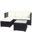 Ensemble de 5 meubles de patio: PE, coussins beiges, table basse: