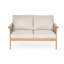 Ensemble de conversation d'extérieur 2 pièces avec structure en bois d'acacia et corde, teck + beige