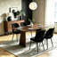 Corduroy Upholstered Dining Chair with Cutout Back and Black Metal  Legs-994958666