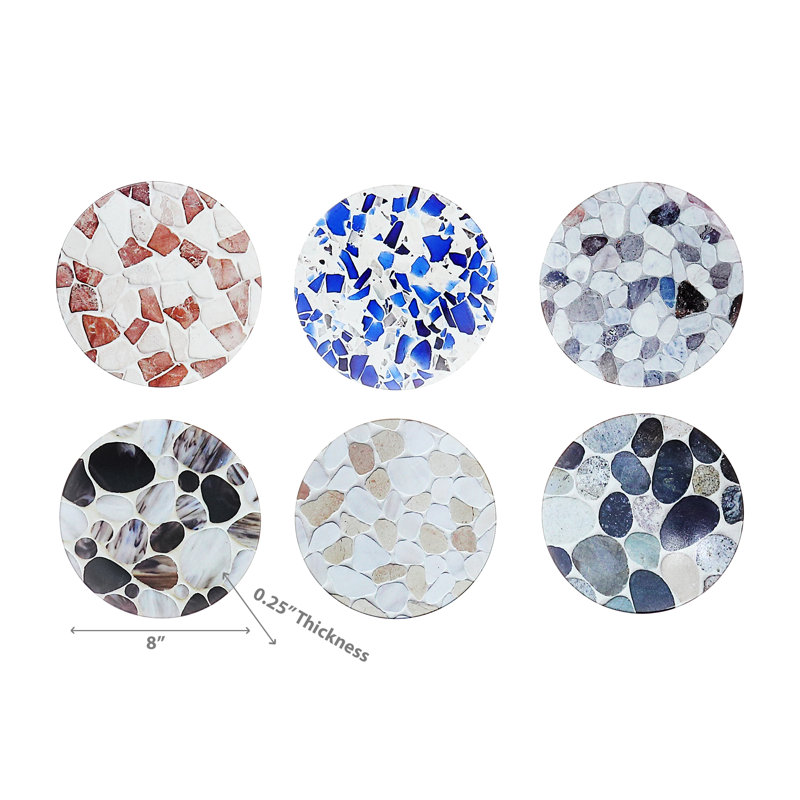 Ih Casadecor Ceramic Round 6 Piece Trivet Set