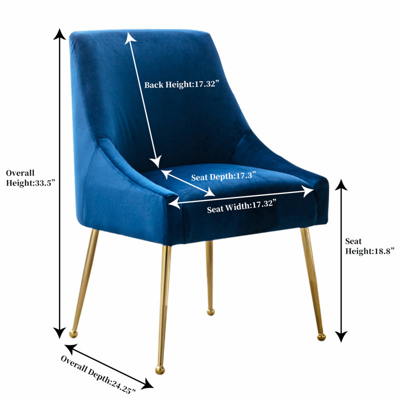 Chaise d'appoint en velours 21,25 po Khivi, Bleu clair