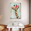 Couronne florale de girafe grunge sur toile-702619787